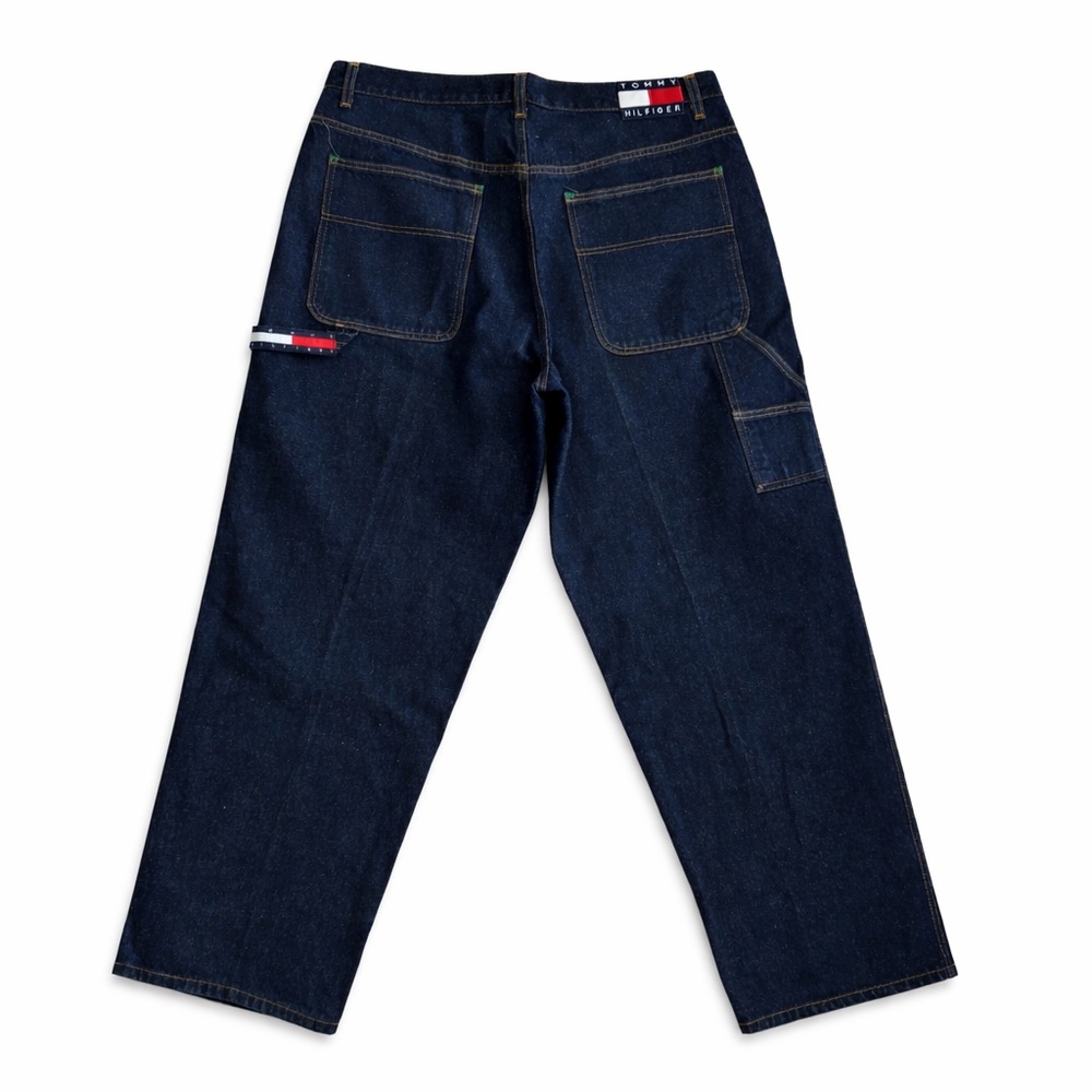 Vintage 90s Tommy Hilfiger Carpenter Jeans Dark Wash Wide Leg 100% cotton 38